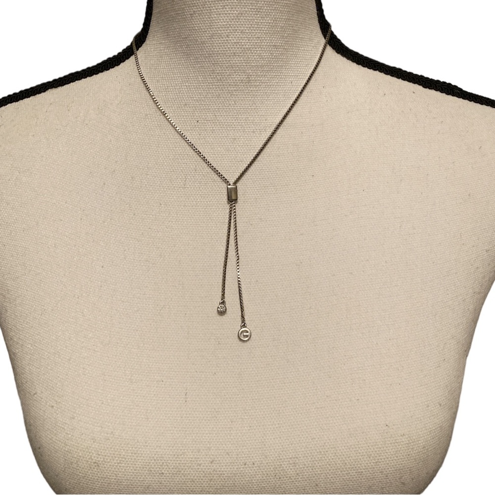 Suen Box Chain Necklace with crystal charm